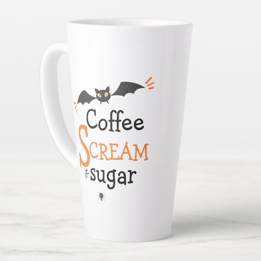 Koffiescherm en suikerspin Halloween Latte Mok (Linkerhoek)