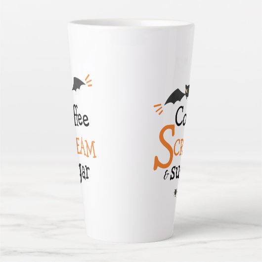 Koffiescherm en suikerspin Halloween Latte Mok (Voorkant)