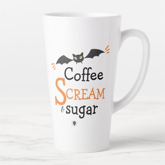 Koffiescherm en suikerspin Halloween Latte Mok (Rechts)