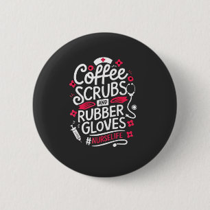 Koffiescrubs en rubberen handschoenen Nursing Nurs Ronde Button 5,7 Cm