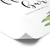 Koffiestaaf Waterverf groene bladeren trouwbord Poster (Hoek)