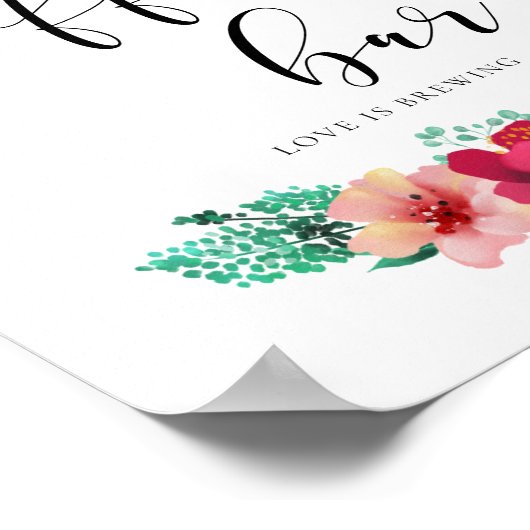 Koffiestaafje voor bloemetjesontwerp, bruiloft poster (Hoek)