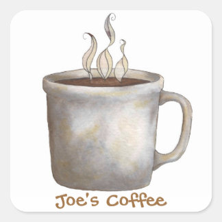 Koffiesticker Vierkante Sticker