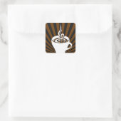 koffiestralen vierkante sticker (Tas)