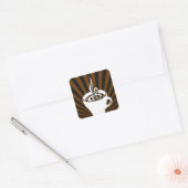 koffiestralen vierkante sticker (Envelop)