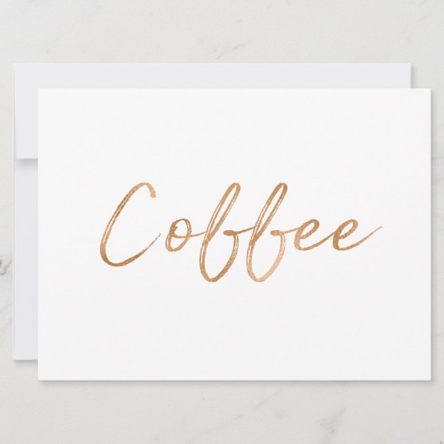 Koffieteken | Stylish Gold Roos Hand Lettered (Voorkant)