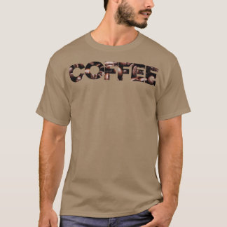 koffietekst met koffiebonensmaak t-shirt