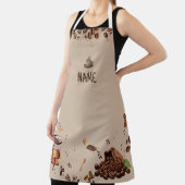 Koffiethema all-over print Schort in medium (Insitu)