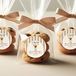 Koffiethema Espresso Martini Bow Baby shower Ronde Sticker