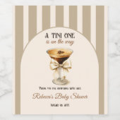 Koffiethema Espresso Martini Bow Baby shower Wijn Etiket (Enkel label)