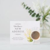 Koffiethema Nieuw adresbericht Briefkaart (Staand voorkant)