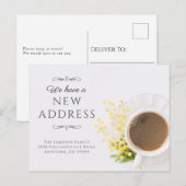 Koffiethema Nieuw adresbericht Briefkaart (Voorkant / Achterkant)