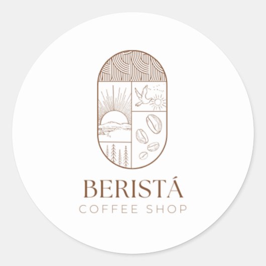 Koffieticker Ronde Sticker (Voorkant)