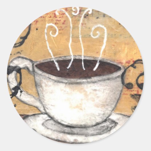 Koffieticker Ronde Sticker (Voorkant)