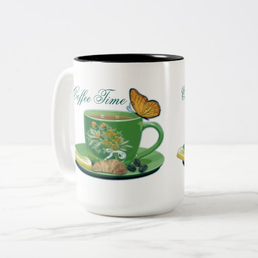 Koffietijd beker en saucer Mok (Voorkant links)