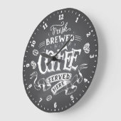 Koffietijd Decoratieve wandklok Grote Klok (Hoek)