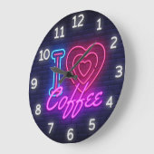 Koffietijd Faux Neon Wall klok (Hoek)