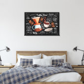 Koffietijd geborsteld vers breid canvas afdruk (Insitu (Slaapkamer))