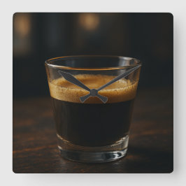 Koffietijd – Gezellige wandklok Vierkante Klok