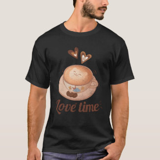 koffietijd is liefdestijd grappige kawaii koffievr t-shirt