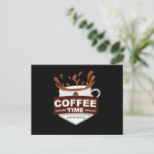 Koffietijd koffie alstublieft uitnodiging briefkaart (Staand voorkant)