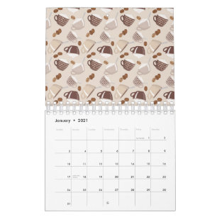 Koffietijd Kopjes Bruine Granen KoffieLiefhebber D Kalender