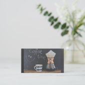 Koffietijd met beker- en koffiepot visitekaartje (Staand voorkant)