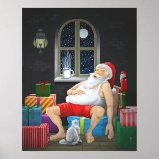 Koffietijd met de Kerstman Poster