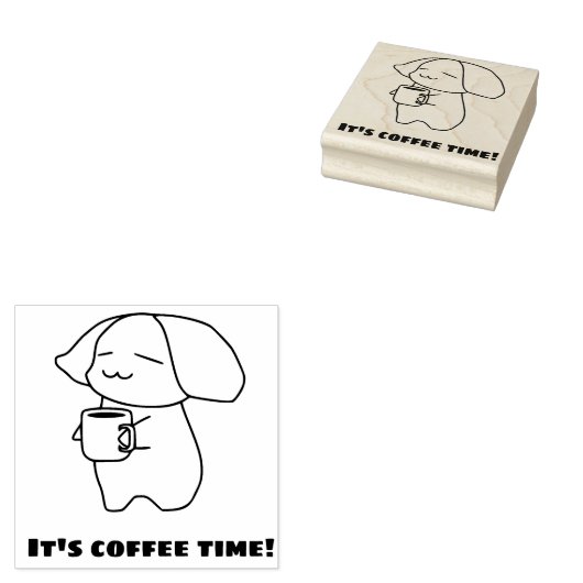 Koffietijd Rubberstempel (Gestempeld)