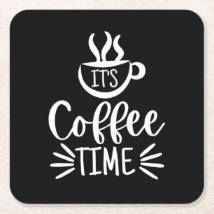 Koffietijd Vierkante Kartonnen Onderzetter