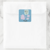 Koffietijd Vierkante Sticker (Tas)