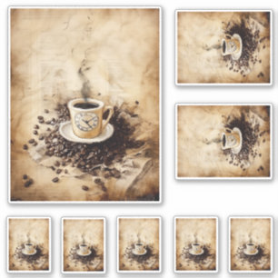 Koffietijd voor een kopje sticker