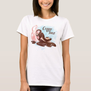 Koffietijd waterverf t-shirt
