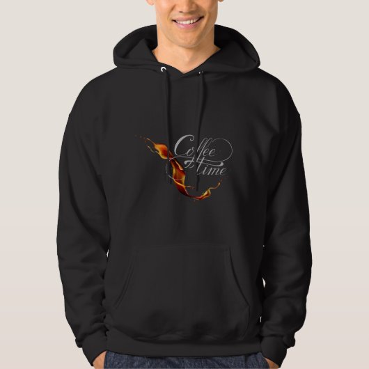 Koffietijdkalligrafie en Splash Stream Koffie Hoodie (Voorkant)