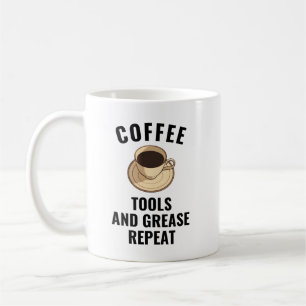 Koffietools Smeerherhaling   grappige automonteur Koffiemok