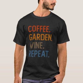 Koffietuin Wijn Herhaal Vegetarische Tuinier Sarca T-shirt
