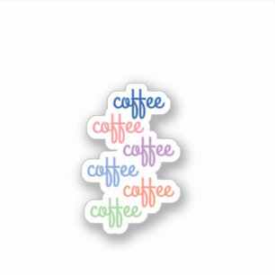 Koffietypografie voor de sticker van koffiewinkels