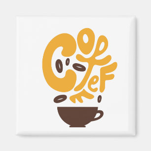 Koffietypografie voor koffieliefhebbers magneet