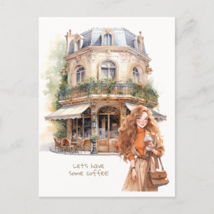 Koffieuitnodiging Briefkaart
