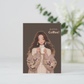 Koffieuitnodiging Briefkaart (Staand voorkant)