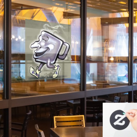 Koffievensterkoeling Raamsticker (Restaurant Raam)