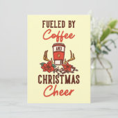 Koffiever met koffie en kerstmis kaart (Staand voorkant)