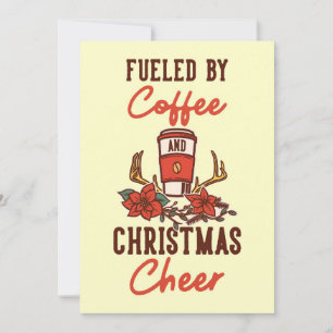 Koffiever met koffie en kerstmis kaart