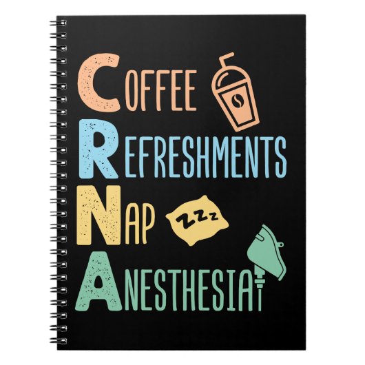 Koffieverfrissingen Nap Anesthesie CRNA Notitieboek (Voorkant)