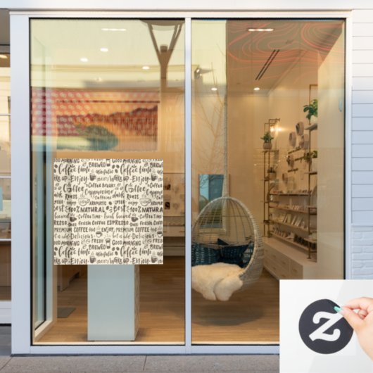 koffieverkooppunten, moderne  raamsticker (Winkelraam)