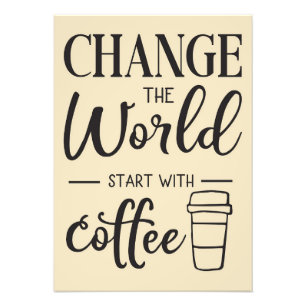 Koffieverlenging begint met Koffie Foto Afdruk