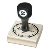 Koffievlek cirkel-aangepaste familienaam 	rubberstempel (Stempel)