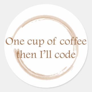 Koffievlek Ronde Sticker