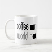 Koffiewereld met grappige on-off-switch Button Koffiemok (Links)