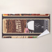 Koffiewinkel banners, cafetaria en badhanddoek (Badhanddoek)